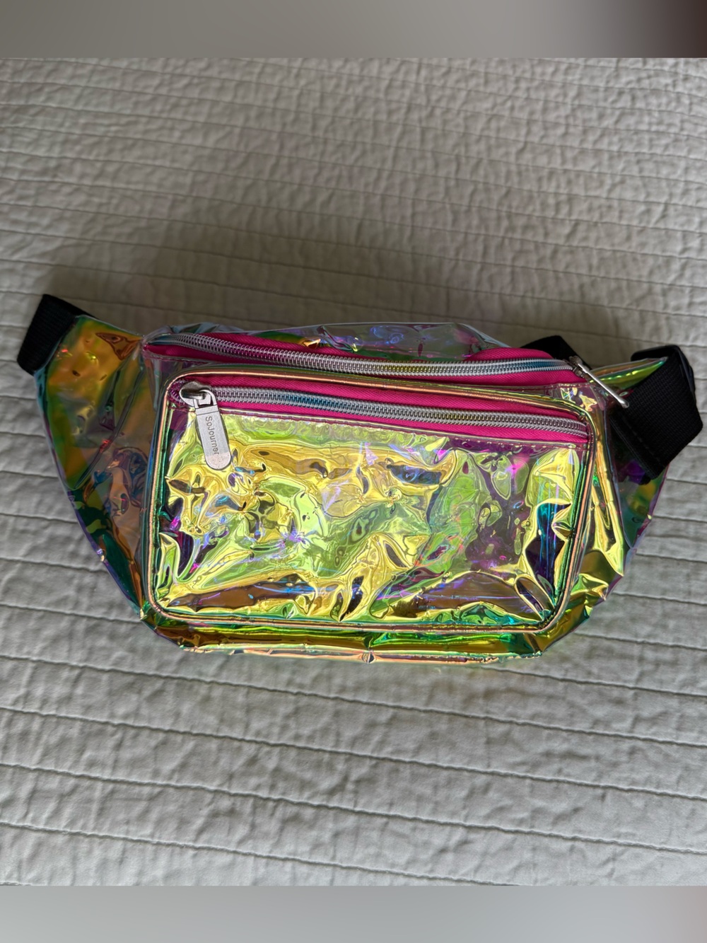 SoJourner Iridescent Holographic Festival Fanny Pack Crossbody Belt Bag